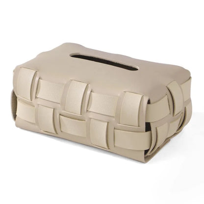 Sorrento – Premium Vegan Leather Tissue Box with an Elegant Woven Design
