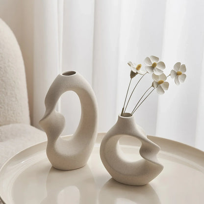 FormaLuxe Sculptural Ceramic Vase Set — Modern Elegance for Your Space