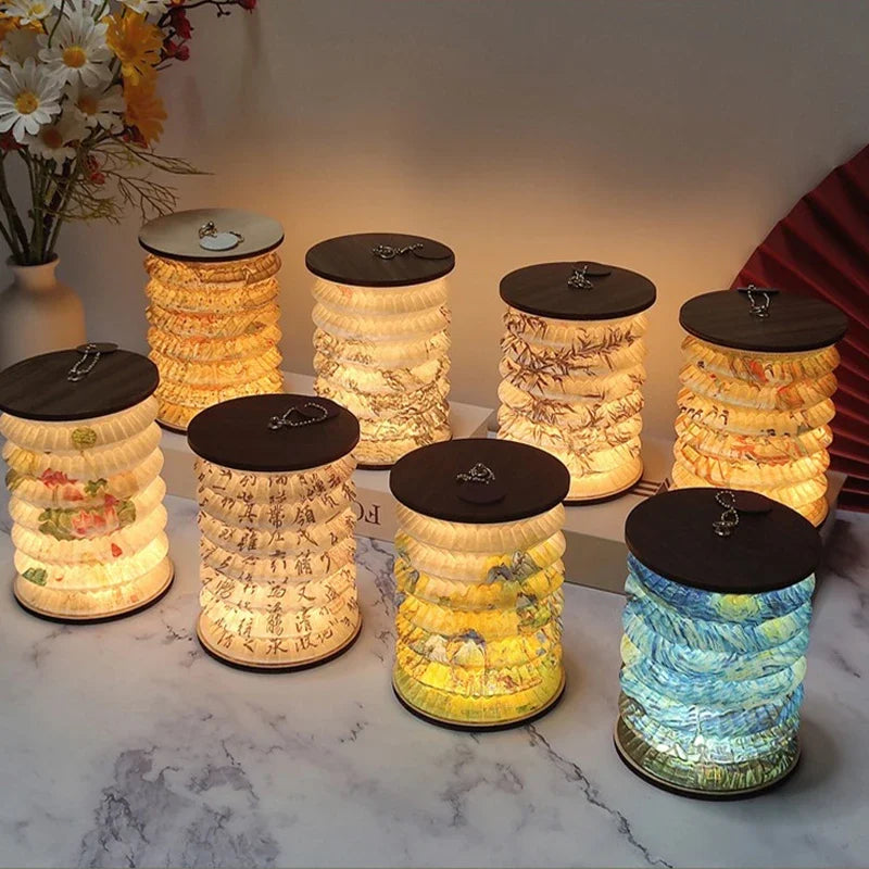 Foldable Touch LED Desk Lamp - Rechargeable Portable Lantern