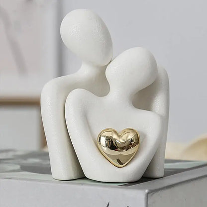 SoulForm – Exquisite Minimalist Sculpture Featuring a Golden Heart