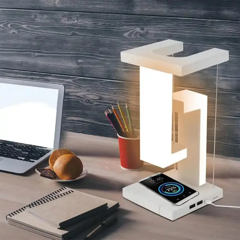 Anti-Gravity Levitating LED Lamp - 10W Wireless Charger