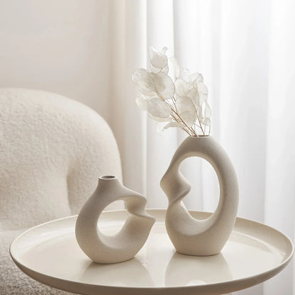 FormaLuxe Sculptural Ceramic Vase Set — Modern Elegance for Your Space