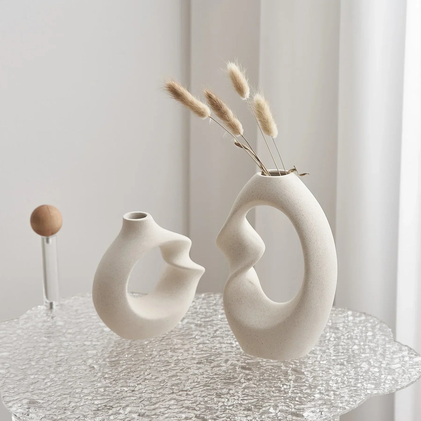 FormaLuxe Sculptural Ceramic Vase Set — Modern Elegance for Your Space