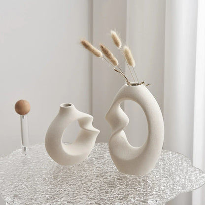 FormaLuxe Sculptural Ceramic Vase Set — Modern Elegance for Your Space