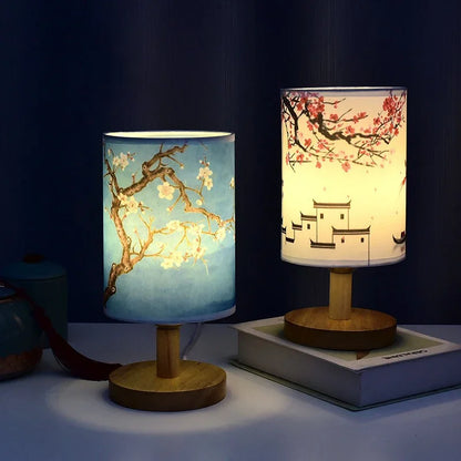 Dimmable Fabric Shade Table Lamp - Modern Bedside Night Light