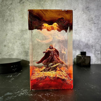 Creative Cool Warrior Epoxy Resin Desktop Night Light Ornament Exquisite Resin Lamp Festival Gift