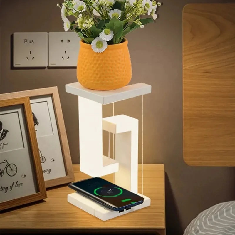 Anti-Gravity Levitating LED Lamp - 10W Wireless Charger
