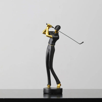 Gilded Motion – Figurines with Dynamic Golf Swing