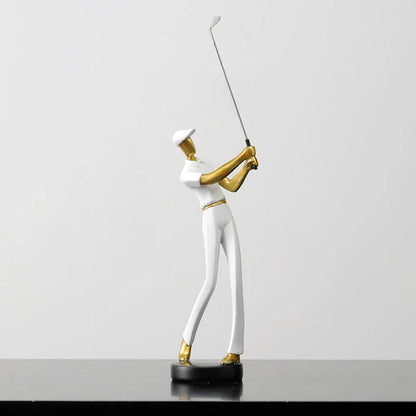 Gilded Motion – Figurines with Dynamic Golf Swing
