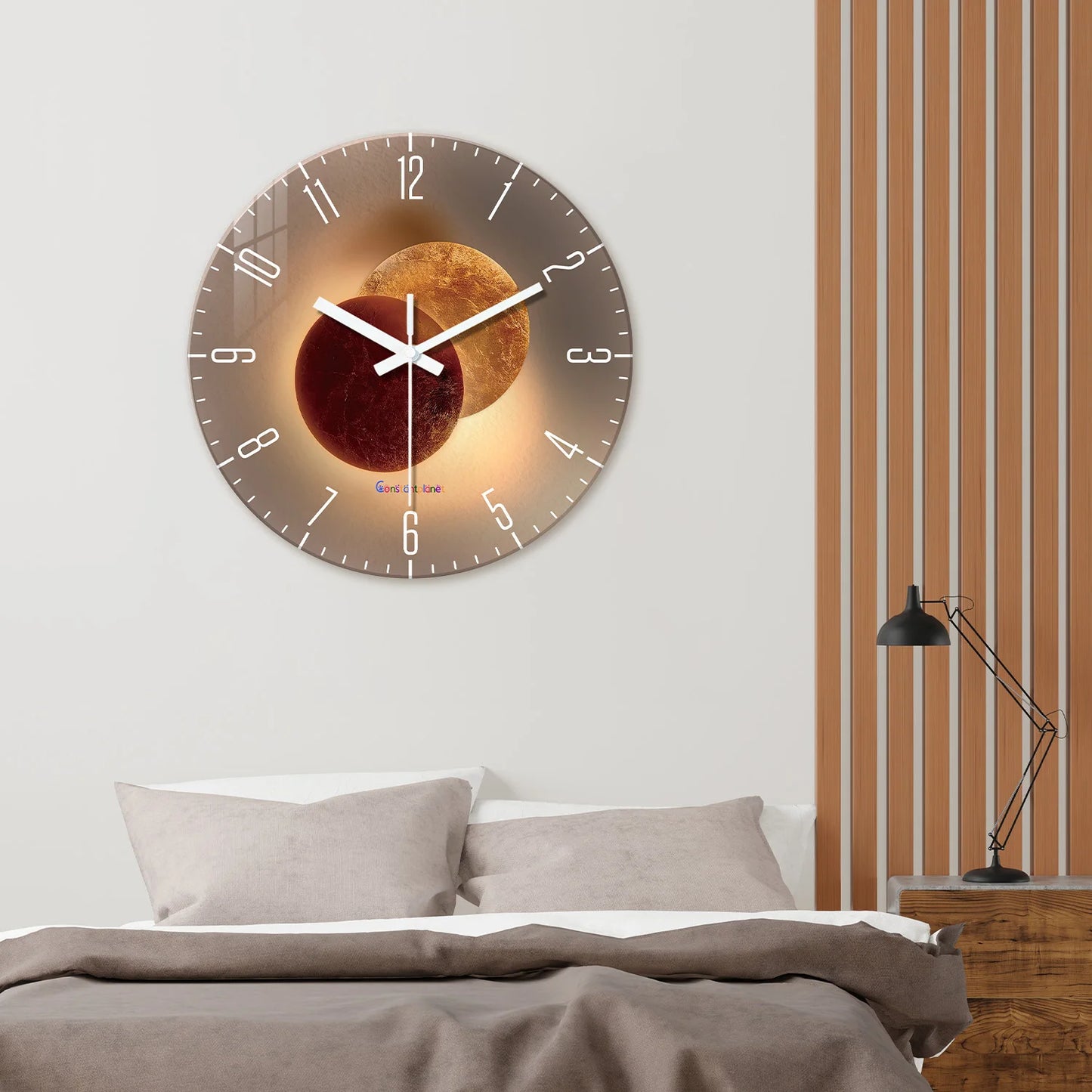 Luxury Tempered Glass Wall Clock - Silent Quartz