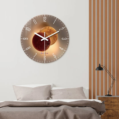 Luxury Tempered Glass Wall Clock - Silent Quartz