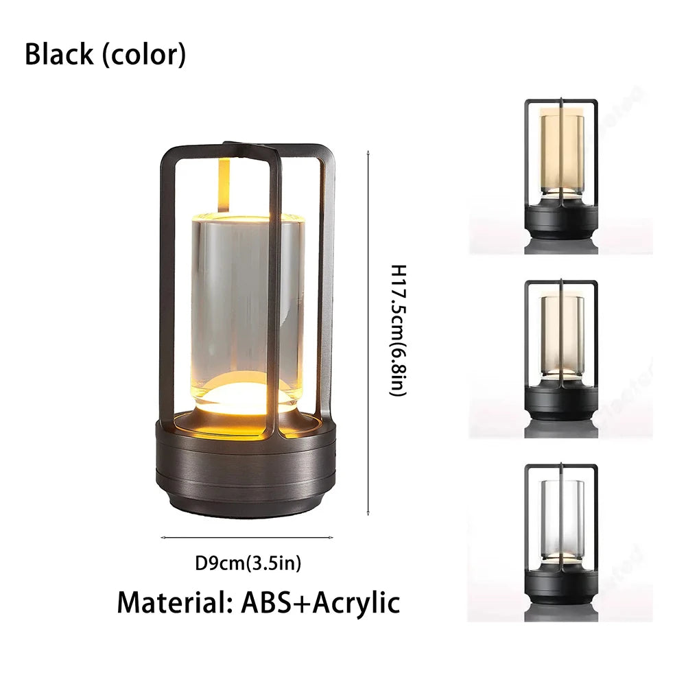 Cordless Portable LED Table Lamp - Rechargeable Ambient Light
