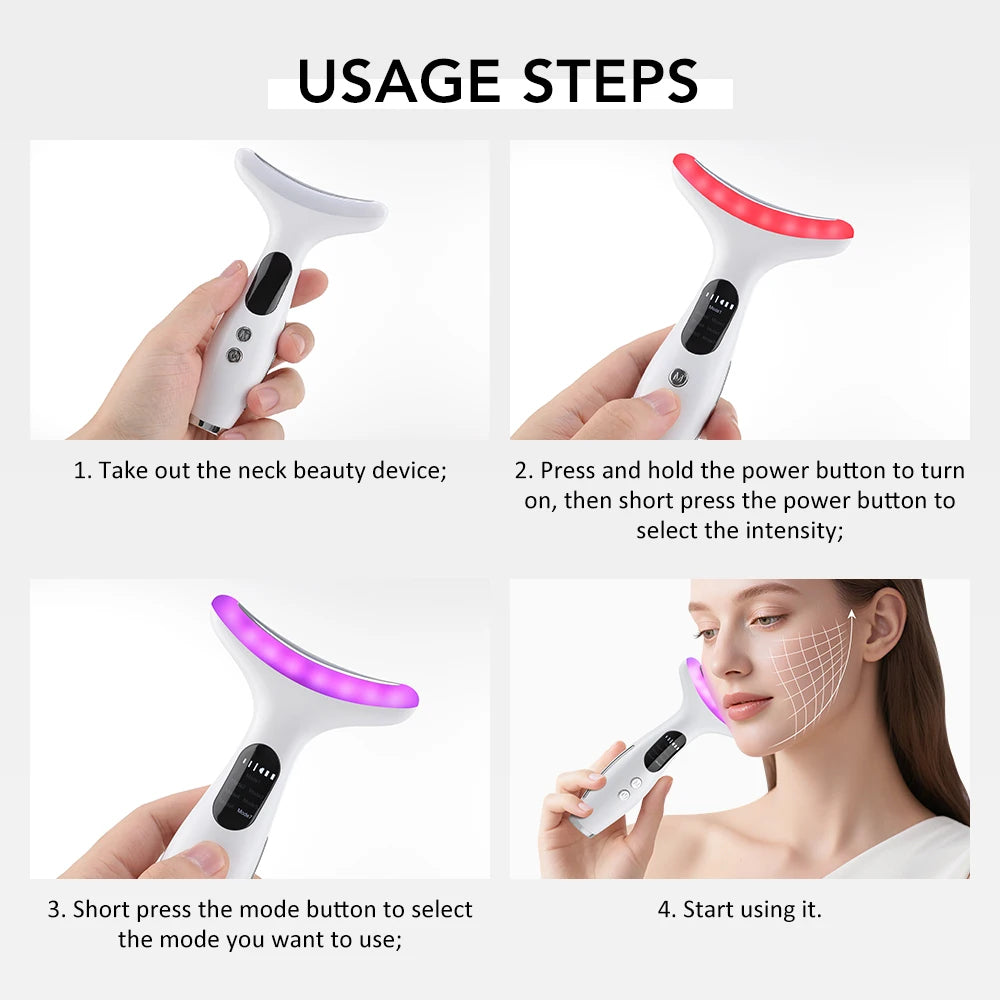 7-Colour LED & EMS Neck & Face Beauty Device