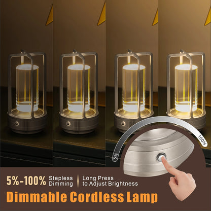 Cordless Portable LED Table Lamp - Rechargeable Ambient Light