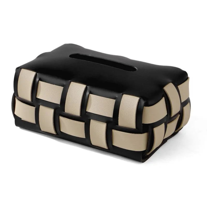 Sorrento – Premium Vegan Leather Tissue Box with an Elegant Woven Design