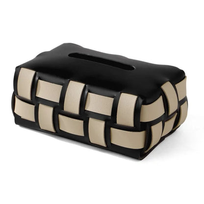 Sorrento – Premium Vegan Leather Tissue Box with an Elegant Woven Design