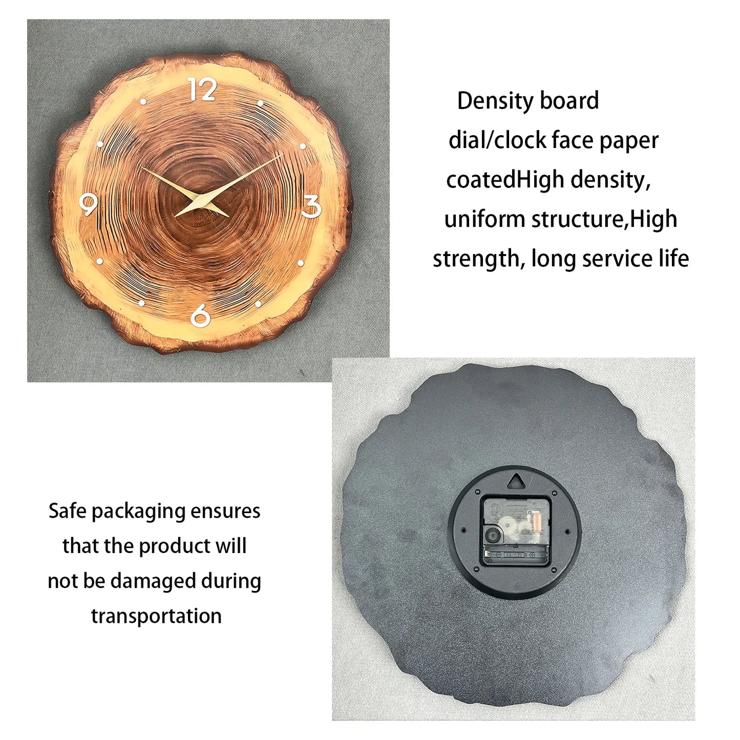 Wooden Ring Veneer Wall Clock - Silent Movement