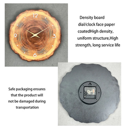 Wooden Ring Veneer Wall Clock - Silent Movement