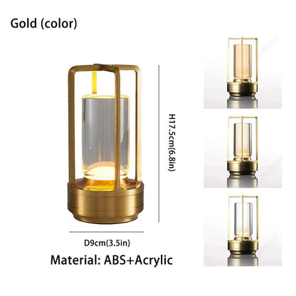 Cordless Portable LED Table Lamp - Rechargeable Ambient Light