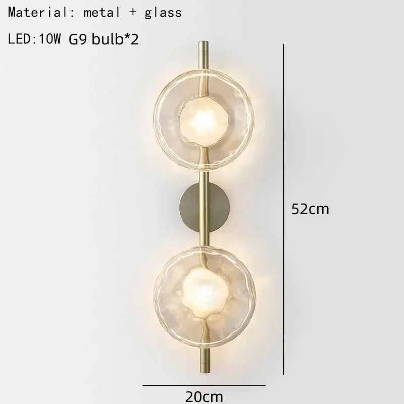 Modern Minimalist Shaped Glass Wall Lamp Nordic Living Room Designer Lights for Bedroom and Study Decoration Creative Art Light