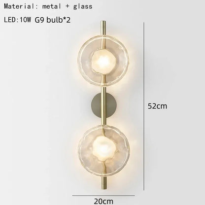 Modern Minimalist Shaped Glass Wall Lamp Nordic Living Room Designer Lights for Bedroom and Study Decoration Creative Art Light