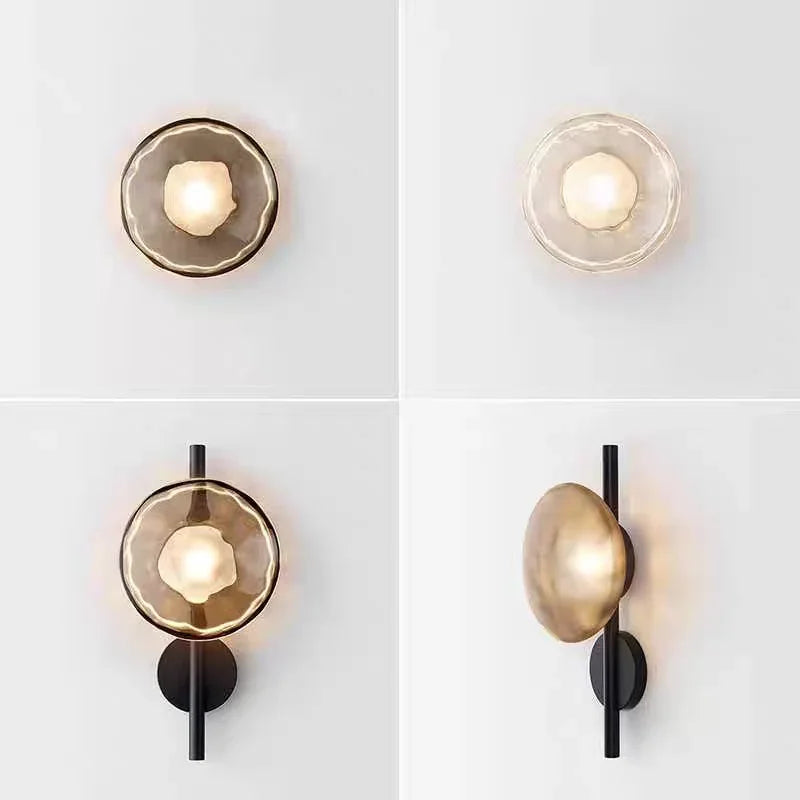 Modern Minimalist Shaped Glass Wall Lamp Nordic Living Room Designer Lights for Bedroom and Study Decoration Creative Art Light
