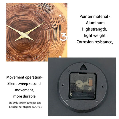 Wooden Ring Veneer Wall Clock - Silent Movement