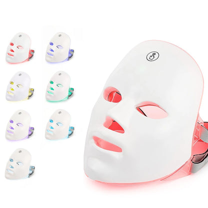 7-Colour LED Facial Mask with Neck - Red Light Therapy