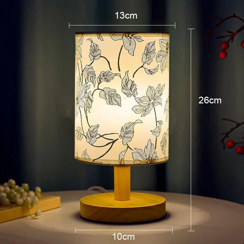 Dimmable Fabric Shade Table Lamp - Modern Bedside Night Light
