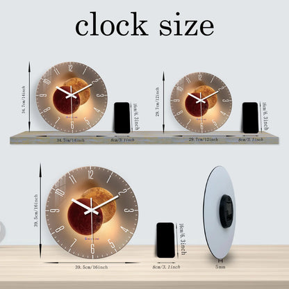 Luxury Tempered Glass Wall Clock - Silent Quartz