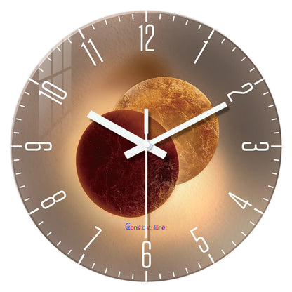 Luxury Tempered Glass Wall Clock - Silent Quartz