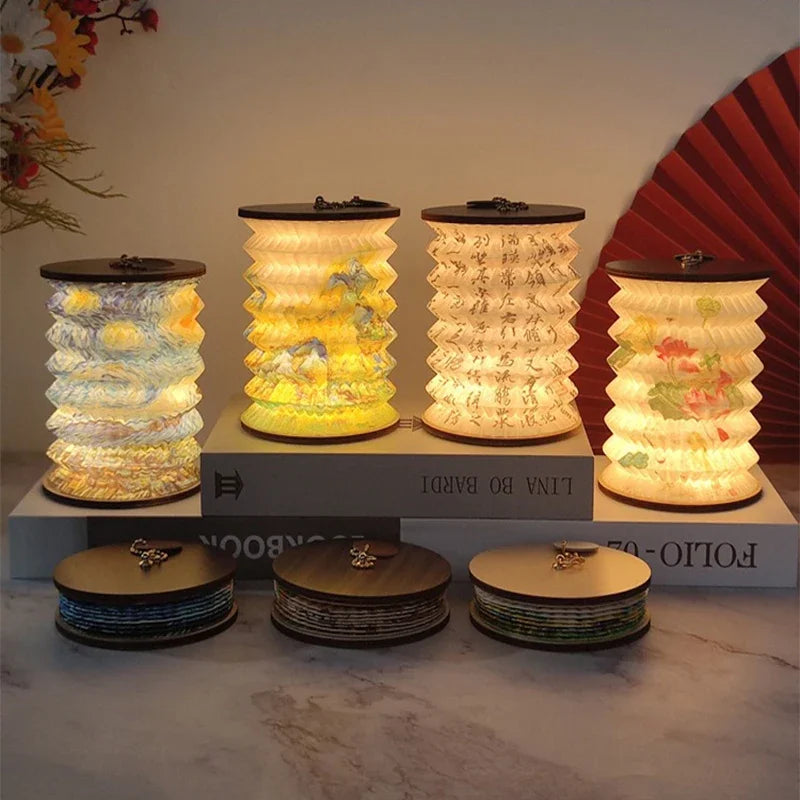 Foldable Touch LED Desk Lamp - Rechargeable Portable Lantern