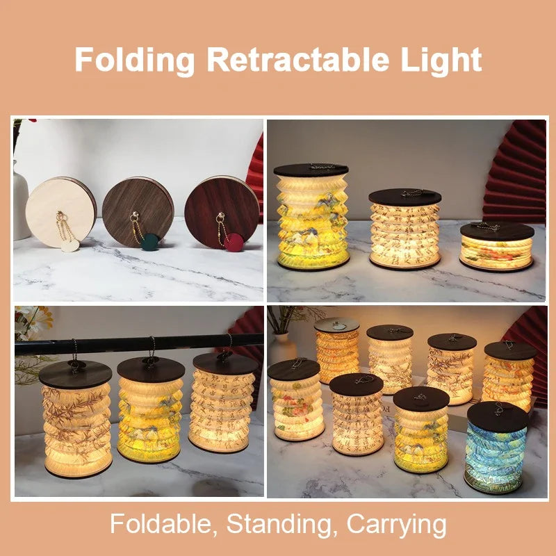 Foldable Touch LED Desk Lamp - Rechargeable Portable Lantern