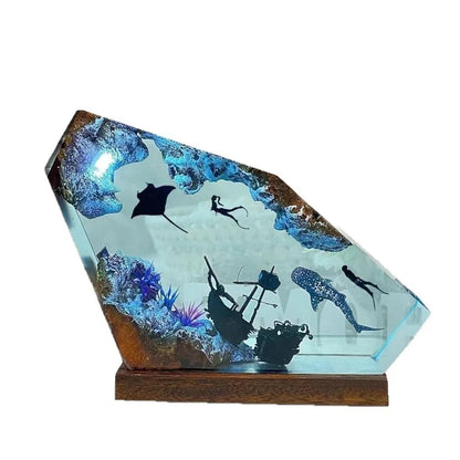Whale Shark Manta Ray Night Light Resin Lamp For Home Table Ocean Centerpiece Gift For Couples Christmas Birthday Valentine