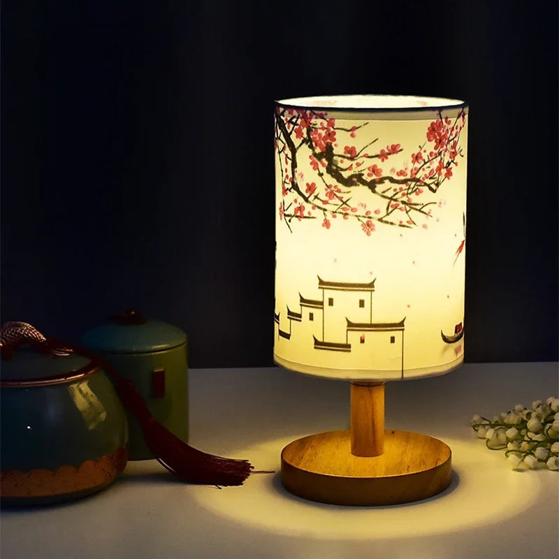 Dimmable Fabric Shade Table Lamp - Modern Bedside Night Light