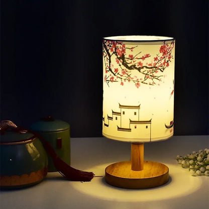 Dimmable Fabric Shade Table Lamp - Modern Bedside Night Light