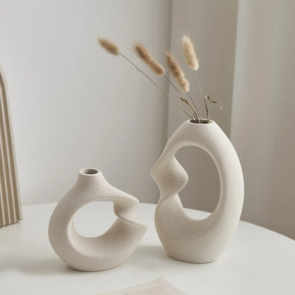 FormaLuxe Sculptural Ceramic Vase Set — Modern Elegance for Your Space