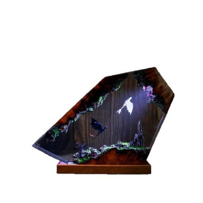 Resin Dragon Lamp Black And White Night Light For Bedroom Bedside Table Decor Cozy Gothic Christmas Gift For Couples And Teens