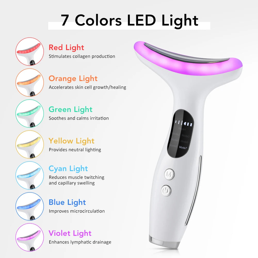 7-Colour LED & EMS Neck & Face Beauty Device