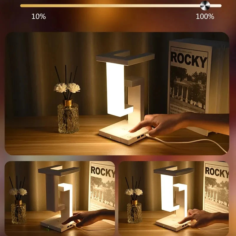 Anti-Gravity Levitating LED Lamp - 10W Wireless Charger