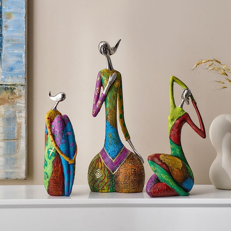 VividMuse – Abstract Women Sculptures with Colorful Elegance