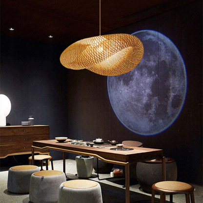 Designer LED Pendant Light with Bamboo Sphere – EcoSphere