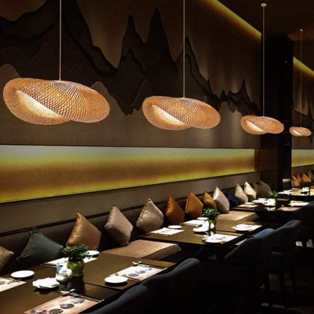 Designer LED Pendant Light with Bamboo Sphere – EcoSphere