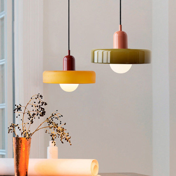 Vibrant Colored Glass Pendant Lamp by BauLume