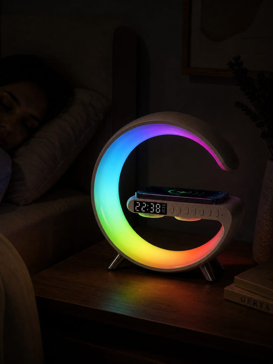 LED Desk Lamp with Wireless Charger - Modern Bedside Light