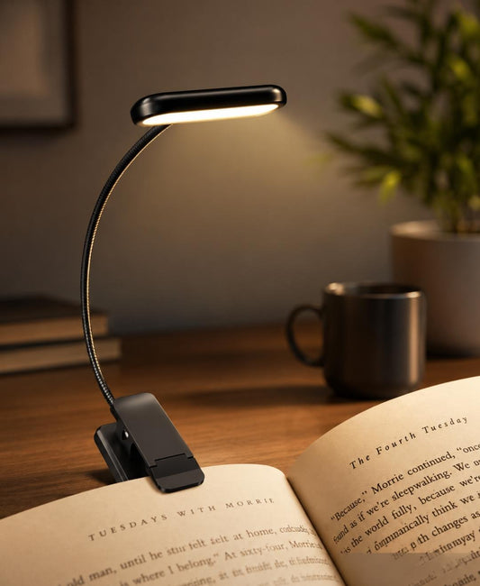 14Leds Book Light USB Rechargeable Reading Light Warm Cool White Daylight Portable Flexible Easy Clip Night Reading Lamp