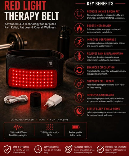 60-LED Red & Infrared Light Therapy Belt - Wearable Wrap