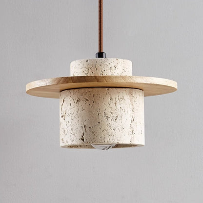 Elegant Travertine Pendant Lamp for Natural Luxury by StoneGlow