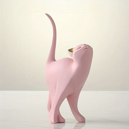 Nordic Whiskers: Handcrafted Decorative Cat Statue with Scandinavian Charm