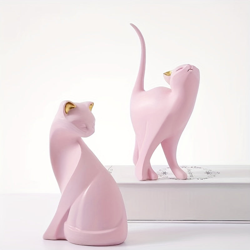 Nordic Whiskers: Handcrafted Decorative Cat Statue with Scandinavian Charm